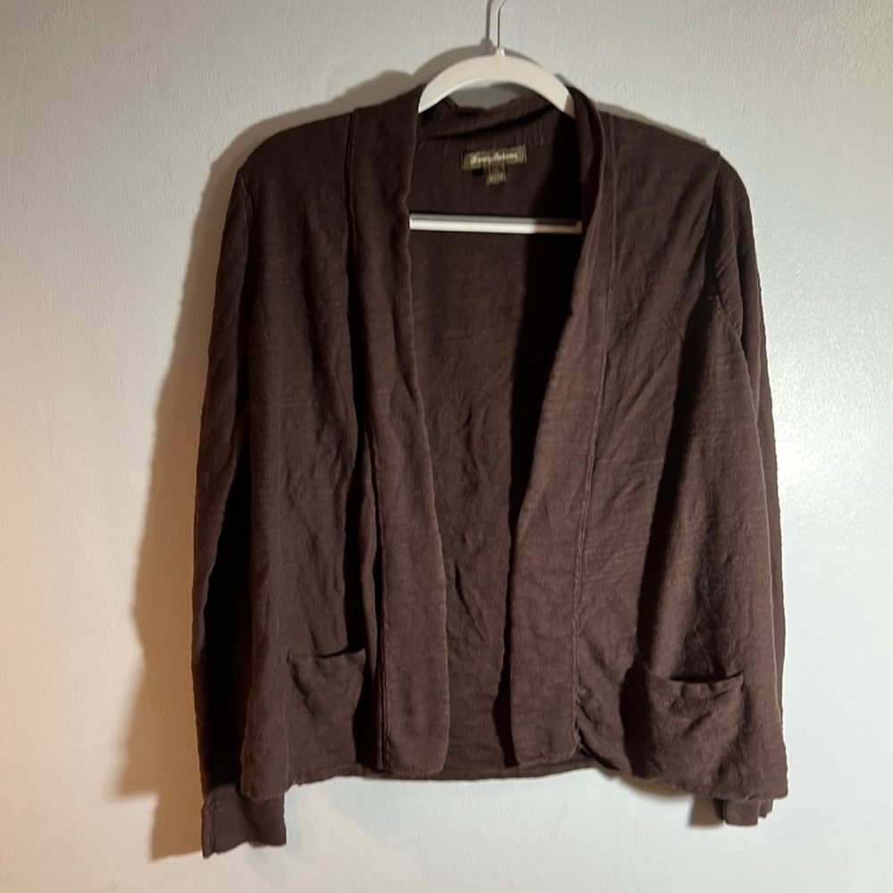 Tommy Bahama Large Brown Cardigan with Pockets Women’s